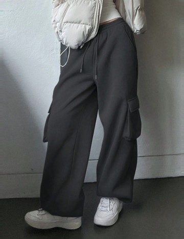 Pantaloni de trening Shein DAZY, gri