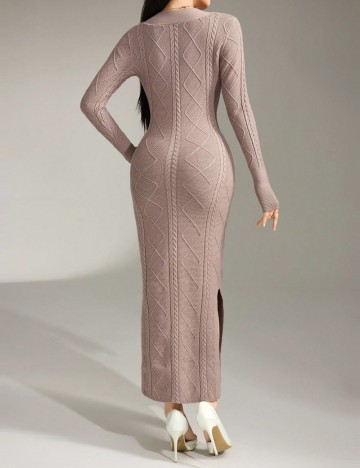 Rochie maxi Shein, roz pudra