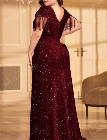 Rochie de ocazie Shein Curve+ UNITHORSE, vișiniu