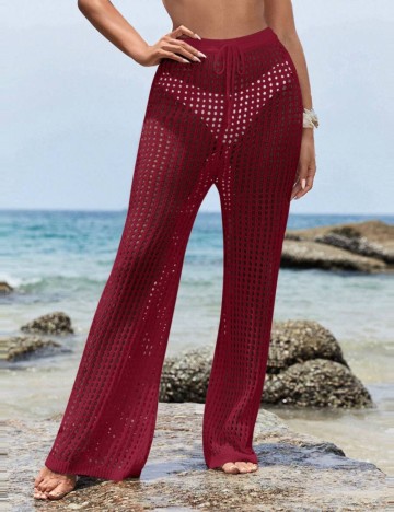 Pantaloni de plajă Shein, vișiniu