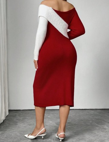 Rochie midi Shein Curve+, roșu