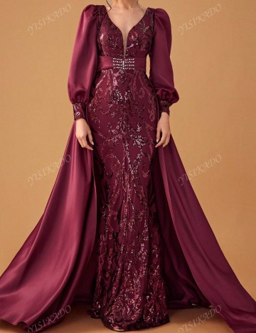 Rochie de ocazie Shein Giffniseti, vișiniu