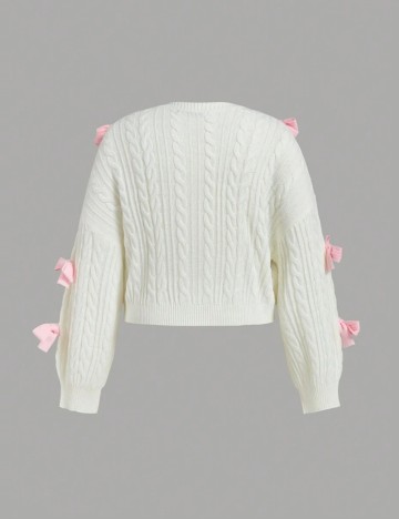 Pulover cu nasturi Shein Curve+, crem