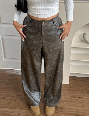 Pantaloni Shein Curve+, kaki