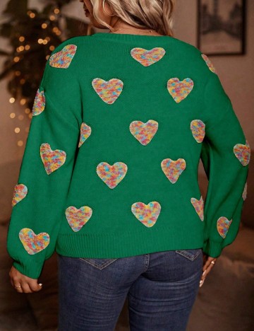 Pulover Shein Curve+, verde