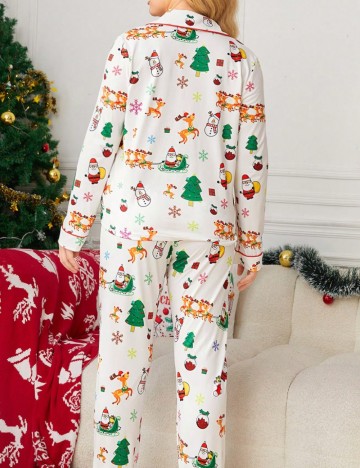 Compleu pijamale Shein, alb