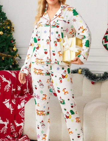 Compleu pijamale Shein, alb