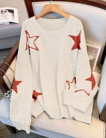 Pulover Shein Curve+, crem