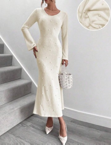 Rochie maxi Shein, crem