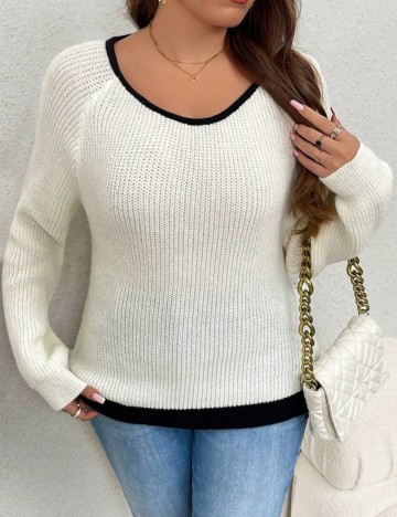 Pulover Shein Curve+, crem