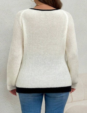 Pulover Shein Curve+, crem