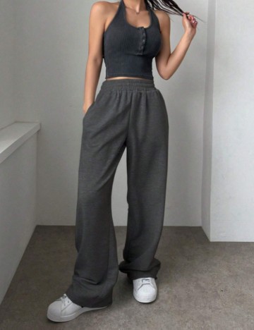 Pantaloni de trening Shein DAZY, gri
