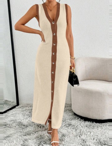 Rochie maxi Shein, crem
