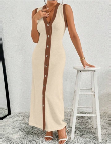 Rochie maxi Shein, crem