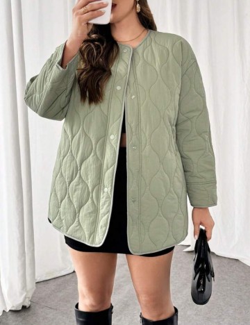 Geacă Shein Curve+, verde