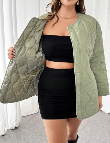 Geacă Shein Curve+, verde