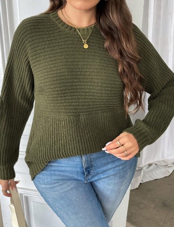 Pulover Shein Curve+, verde
