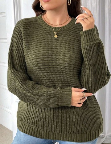 Pulover Shein Curve+, verde
