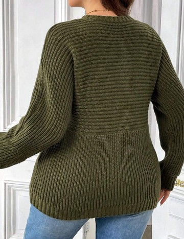 Pulover Shein Curve+, verde