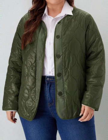 Geacă Shein Curve+, verde