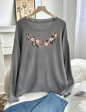 Pulover Shein Curve+, gri