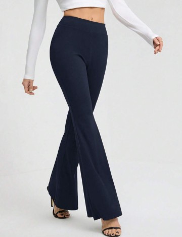 Pantaloni evazați Shein, bleumarin