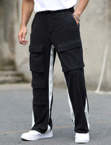 Pantaloni Shein MANFINITY, negru