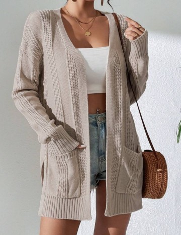 Cardigan lung Shein, bej