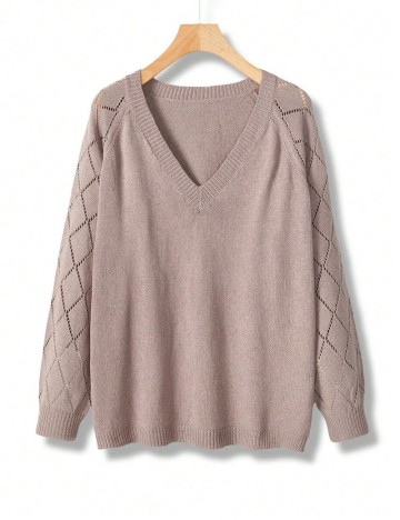 Pulover Shein Curve+, bej