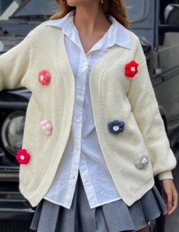 Cardigan Shein, crem
