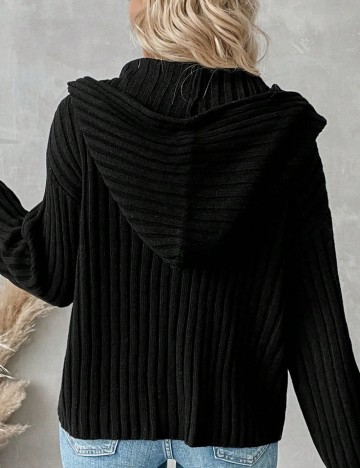Hanorac Cu Fermoar Shein, negru