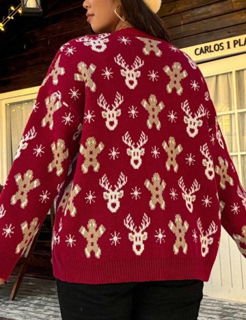 Cardigan Shein Curve+, vișiniu