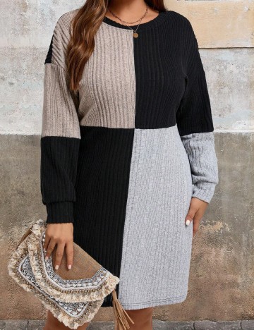 Rochie mini Shein Curve+, mix culori