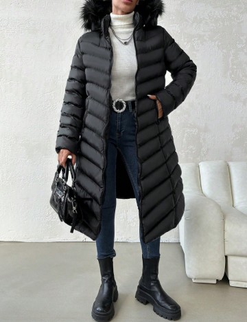Geacă lungă Shein, negru