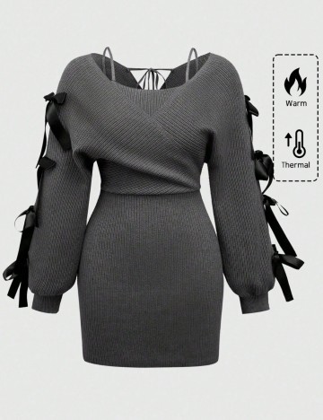 Rochie mini Shein Romwe, gri