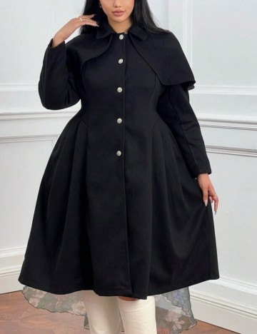 Palton Shein Curve+, negru