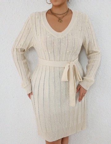 Rochie mini Shein Curve+, crem