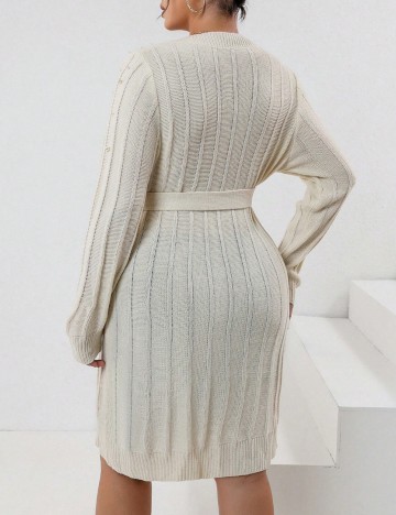 Rochie mini Shein Curve+, crem