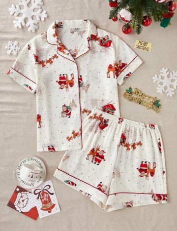 Compleu pijamale Shein, crem