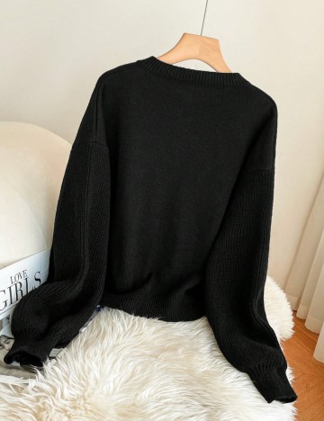 Cardigan Shein Curve+, negru
