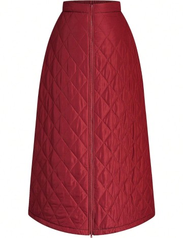 Fustă maxi Shein Curve+, vișiniu