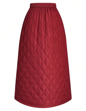 Fustă maxi Shein Curve+, vișiniu