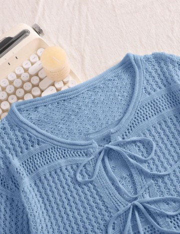 Cardigan Shein Curve+, albastru