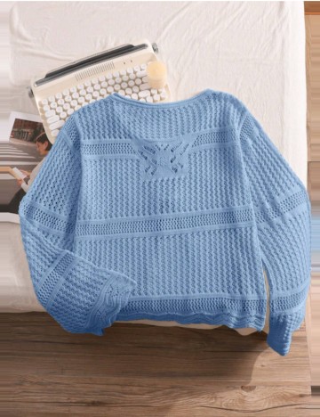 Cardigan Shein Curve+, albastru