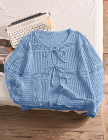 Cardigan Shein Curve+, albastru