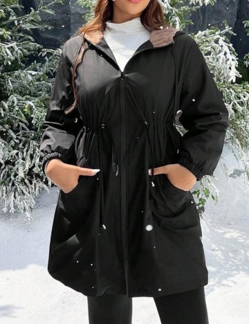 Geacă Shein Curve+, negru
