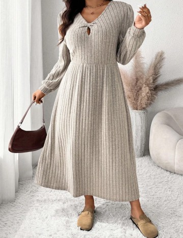 Rochie midi Shein Curve+, bej