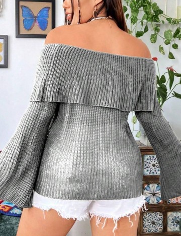 Pulover Shein Curve+, gri