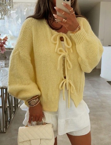 Cardigan Shein, galben