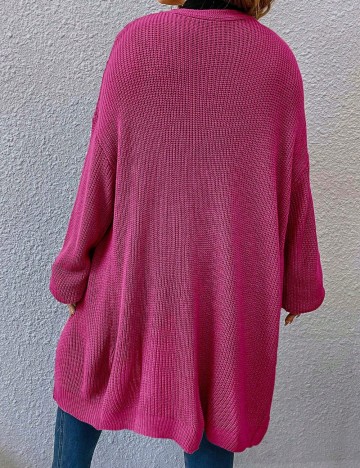 Cardigan lung Shein Curve+, roz
